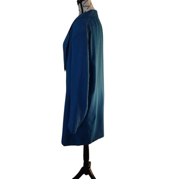 Vintage 80s Chad Stevens Teal Longline Blazer Coat – Oversized Duster Jacket - Picture 6 of 8